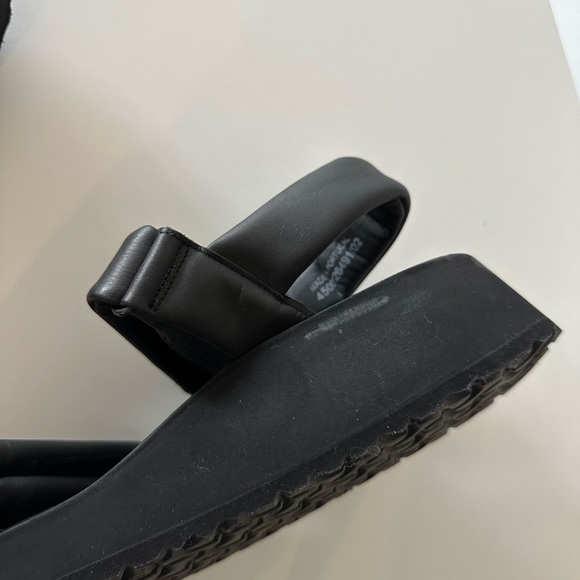 NEW? Birkenstock Papillio Theda Wedge Sandals Black 39 8-8.5 Chunky - Picture 7 of 8